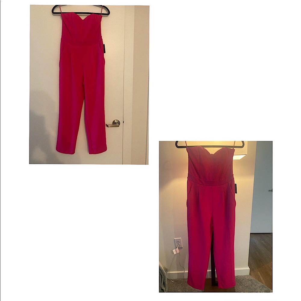 Hot pink Express jumpsuit